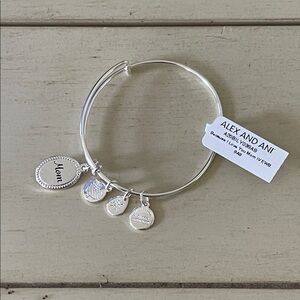 Alex and Ani Silver Mom Charm Bangle